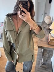 Army çift cepli poplin gömlek