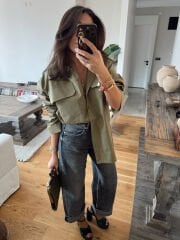 Army çift cepli poplin gömlek