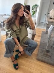 Yıkamalı wide leg paçalı jean