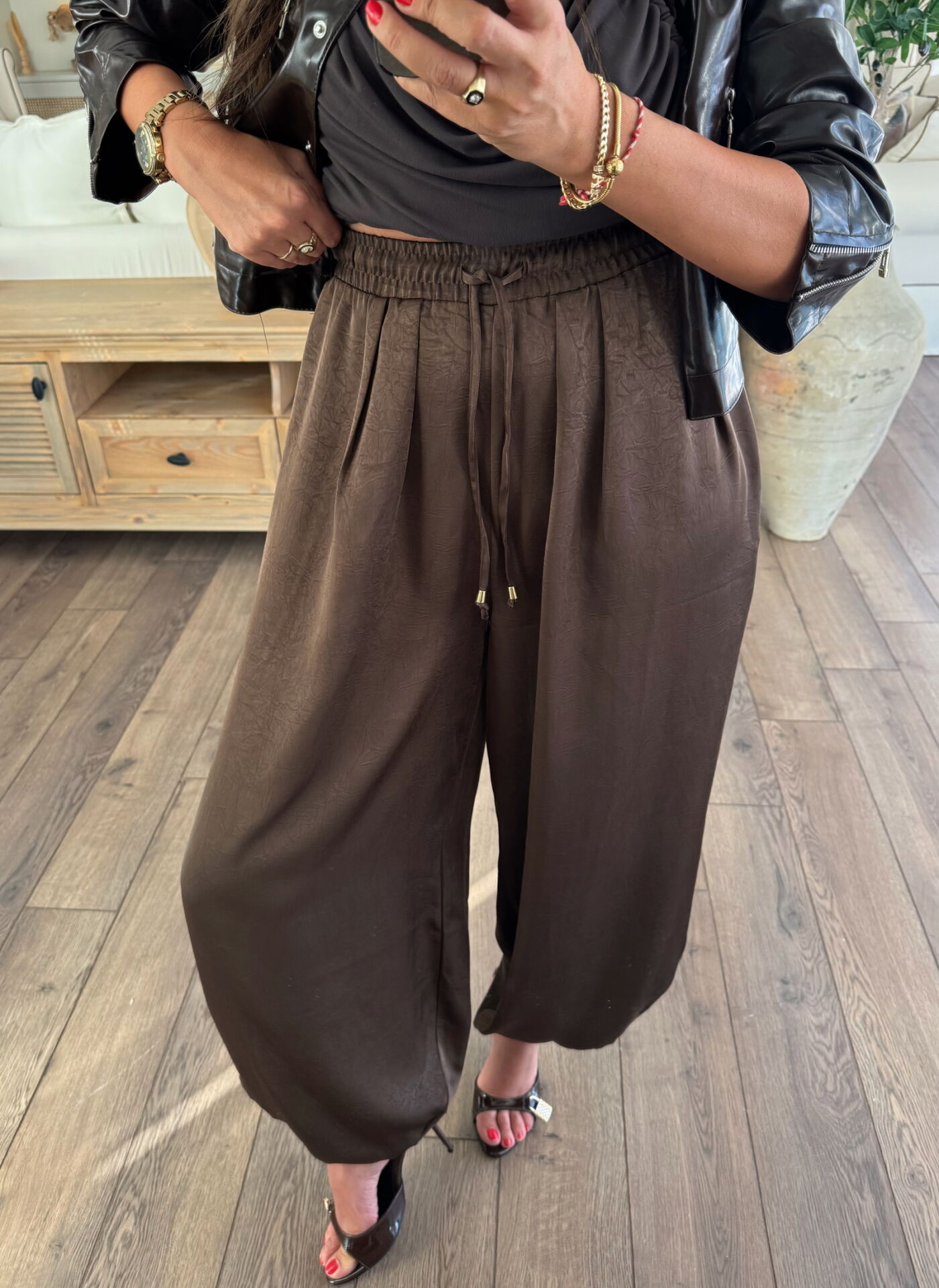 Kahve şalvar pantolon