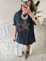 Yıkamalı oversize unisex tshirt