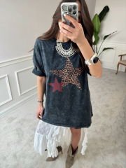 Yıkamalı oversize unisex tshirt