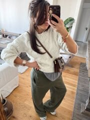 Yumoş saç örgü kazak