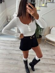 Sedef düğmeli kaşkorse fitilli body