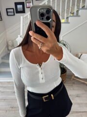 Sedef düğmeli kaşkorse fitilli body