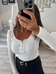 Sedef düğmeli kaşkorse fitilli body