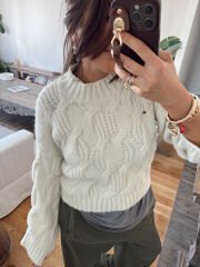 Yumoş saç örgü kazak