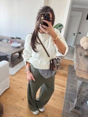 Yıkamalı haki eşofman altı