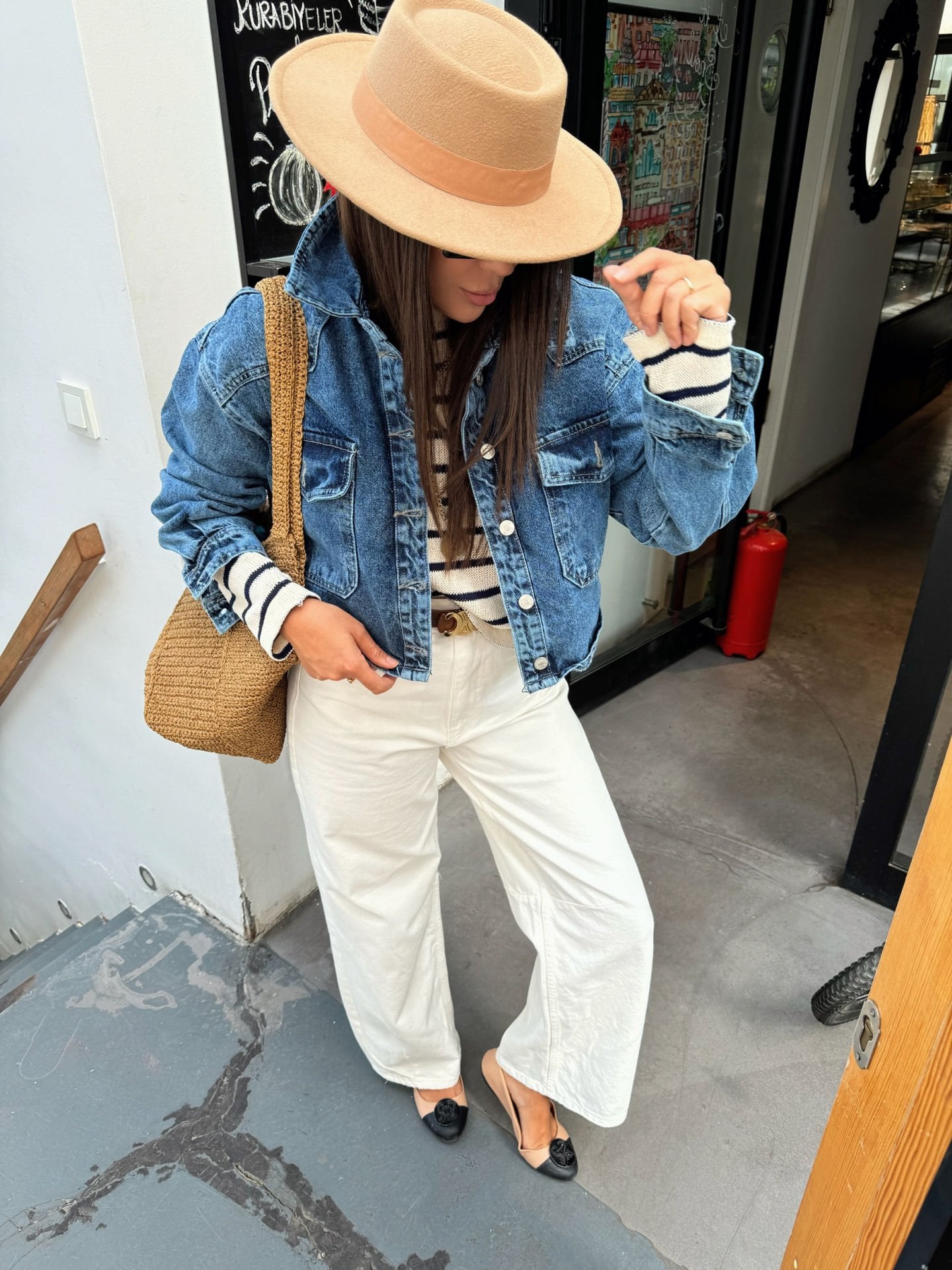 Crop Lacivert Kot Ceket