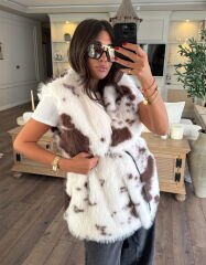 Kemerli peluş kürk yelek