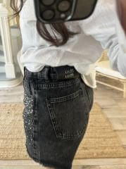 Taşlı miu şort