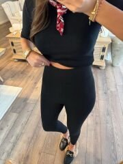 Modal kumaş toparlayıcı tayt siyah