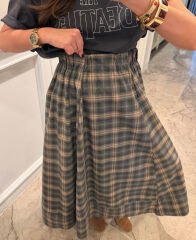 Pamuklu Ekose Closh Etek