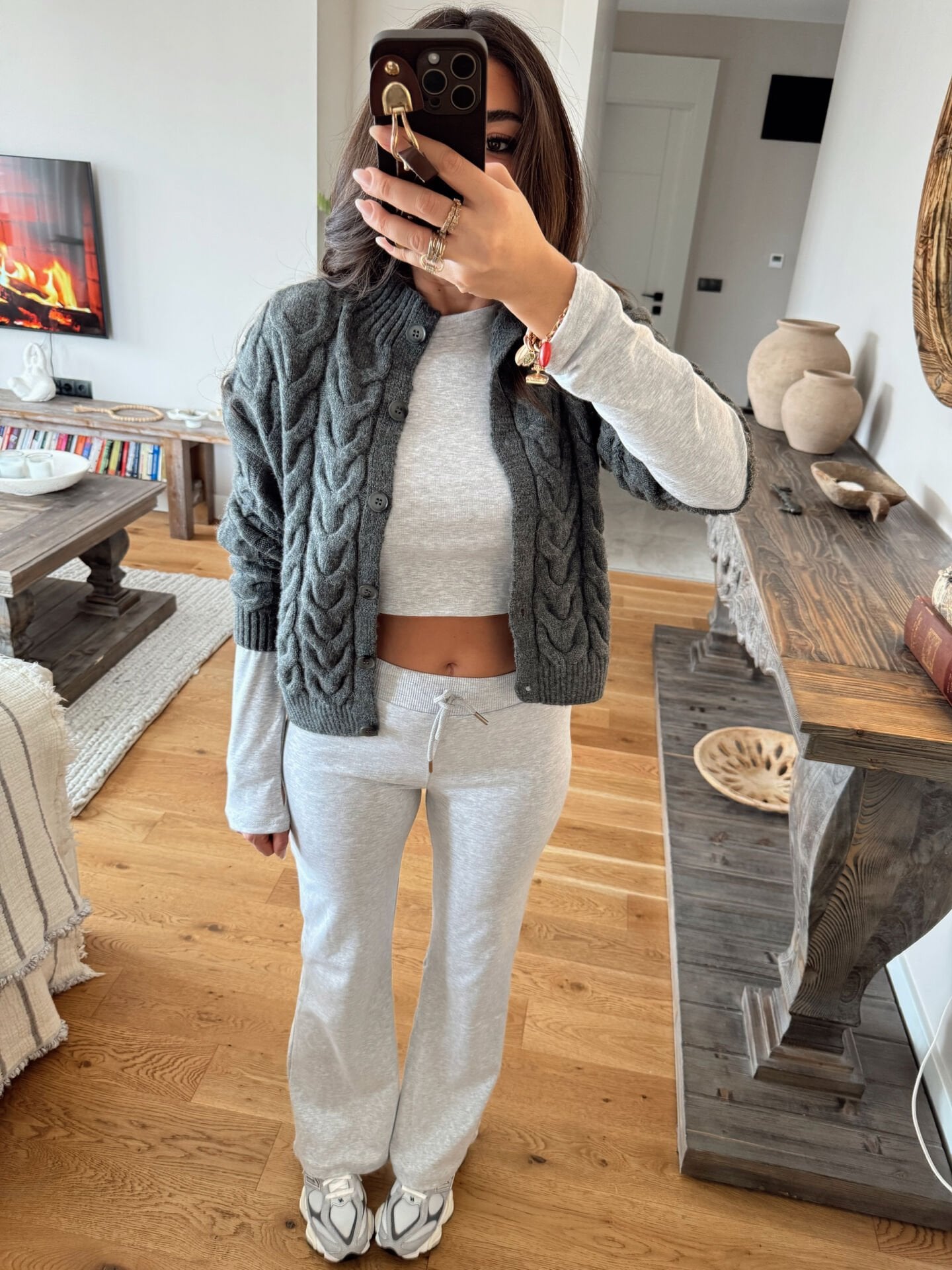 Pamuklu Gri Fit Takım