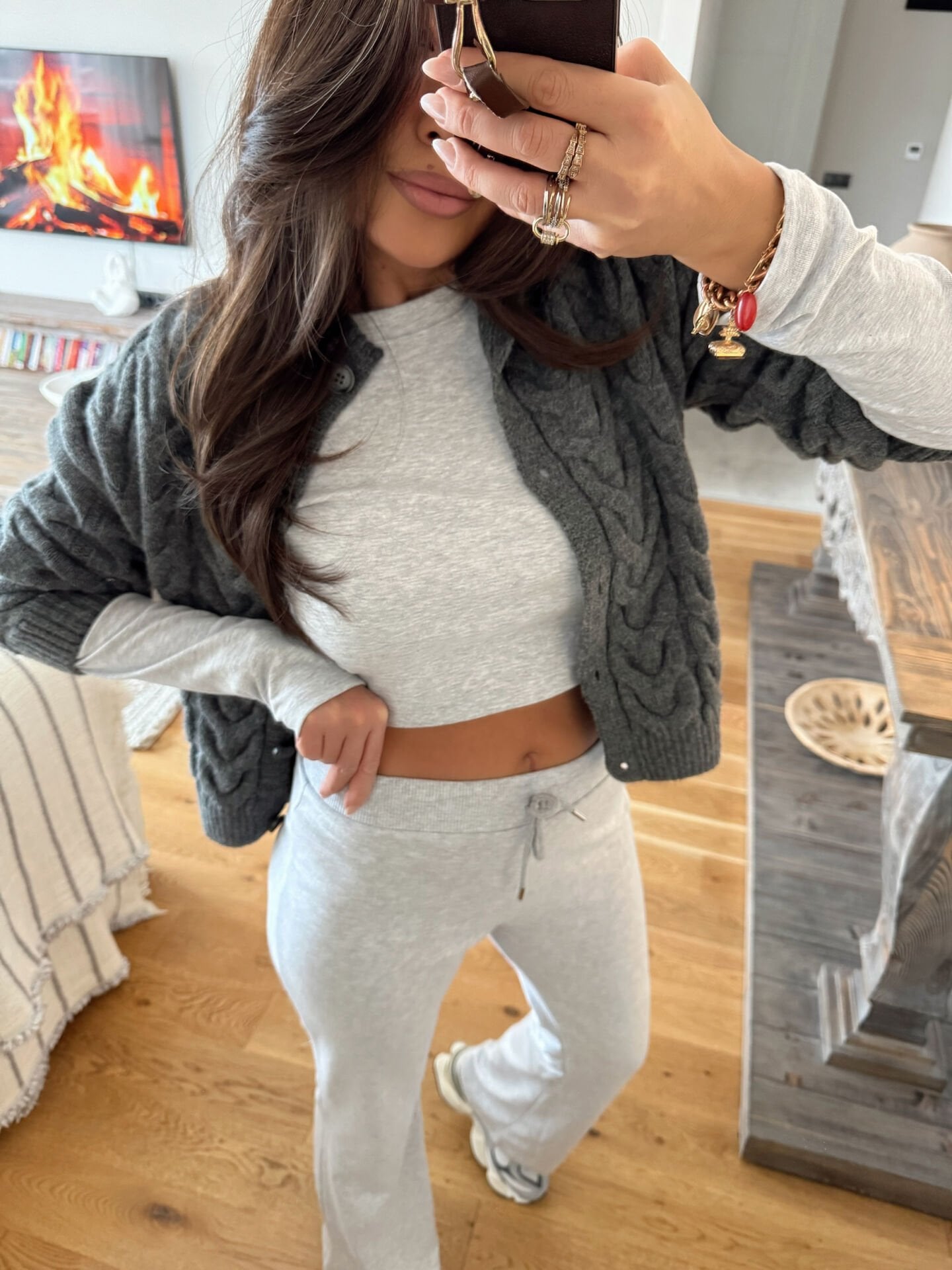 Pamuklu Gri Fit Takım