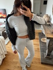Pamuklu Gri Fit Takım