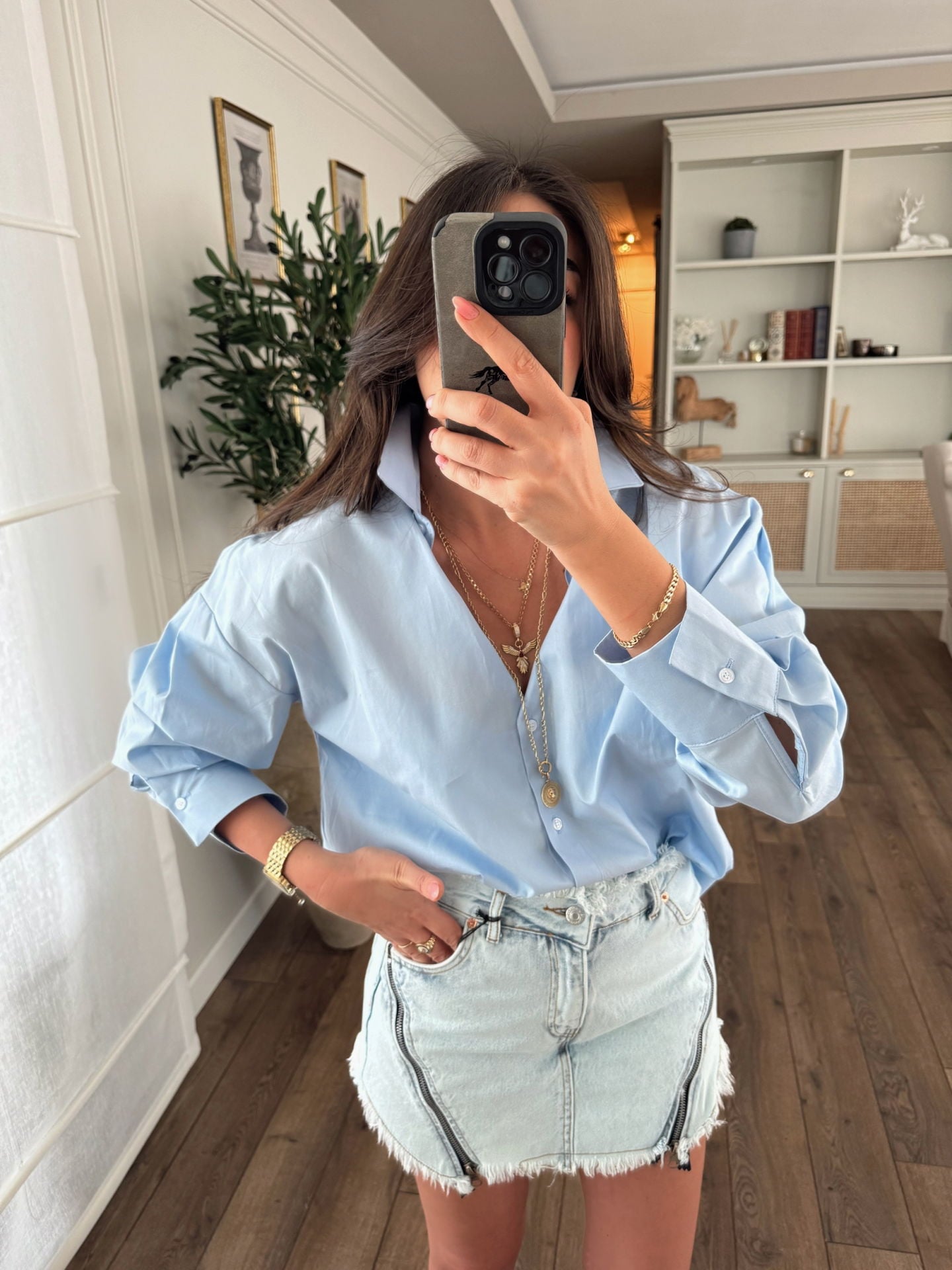 ZRA bebe mavi gömlek