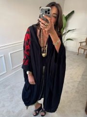 Tasarım nakış detaylı kimono