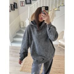 Taşlı Kapüşonlu Sweatshirt