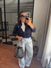 Lacivert polo hırka