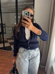 Lacivert polo hırka