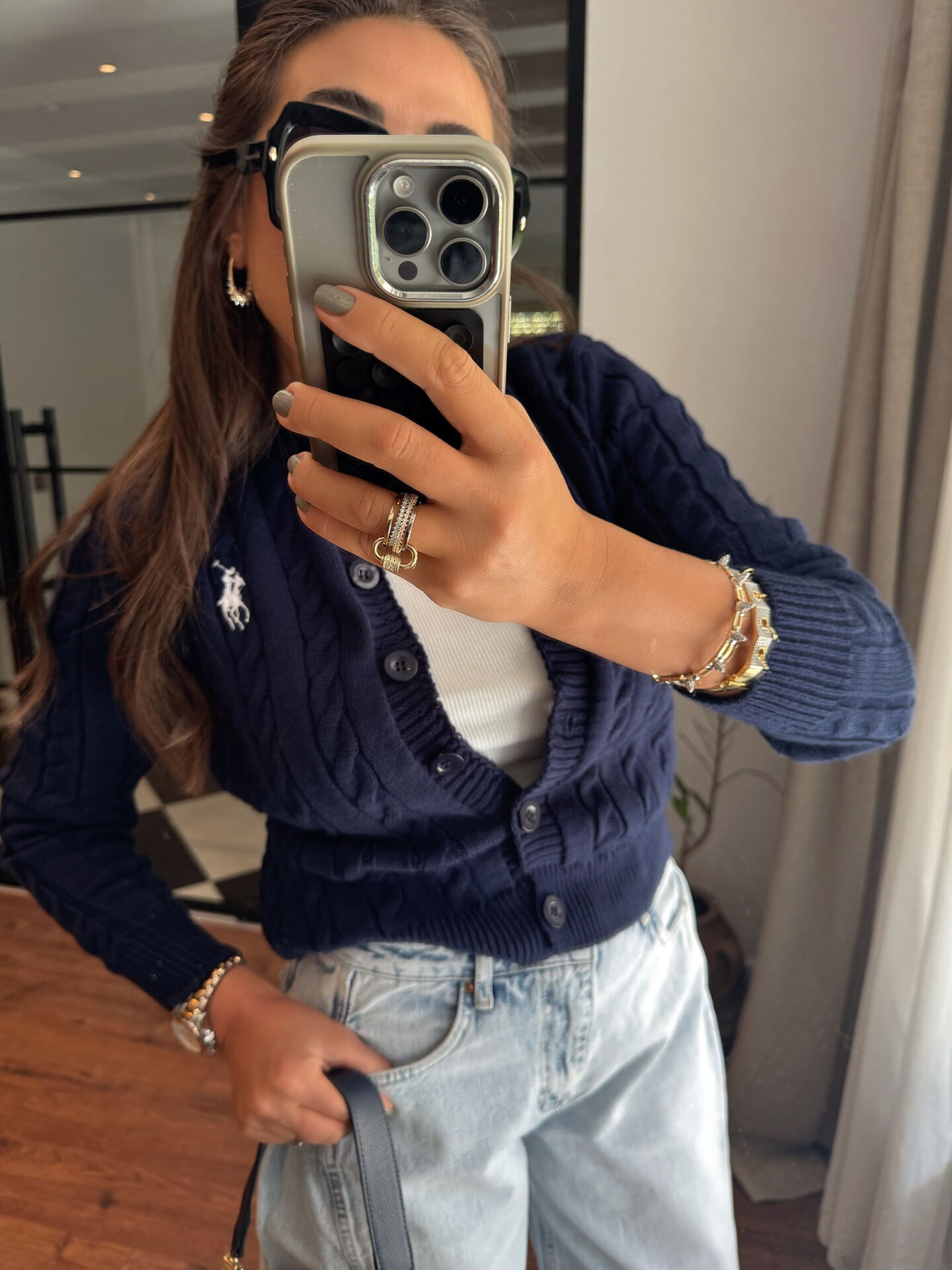 Lacivert polo hırka