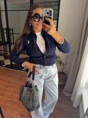 Lacivert polo hırka