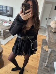 Magyy Şifon Elbise Siyah