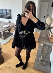 Magyy Şifon Elbise Siyah