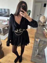 Magyy Şifon Elbise Siyah