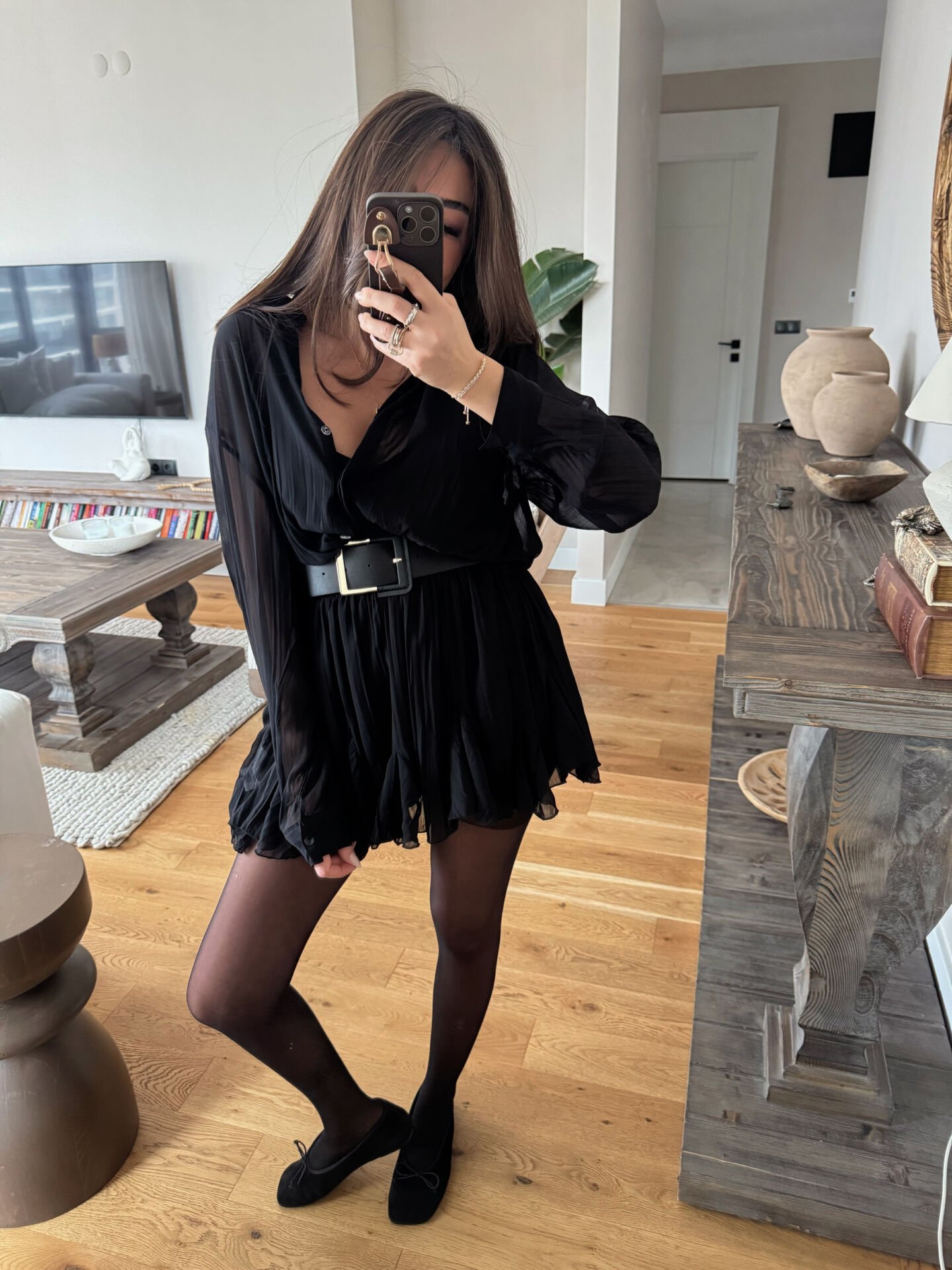 Magyy Şifon Elbise Siyah