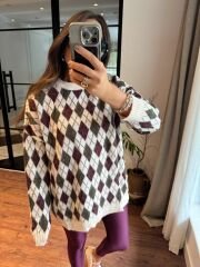 Yünlü baklava desen triko