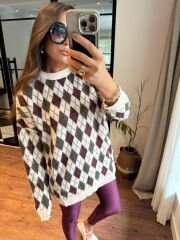 Yünlü baklava desen triko