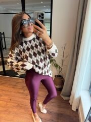 Yünlü baklava desen triko