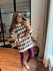 Yünlü baklava desen triko