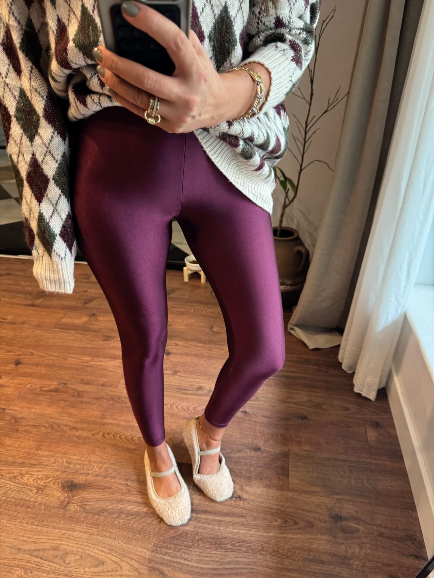 Karol mürdüm parlak tayt