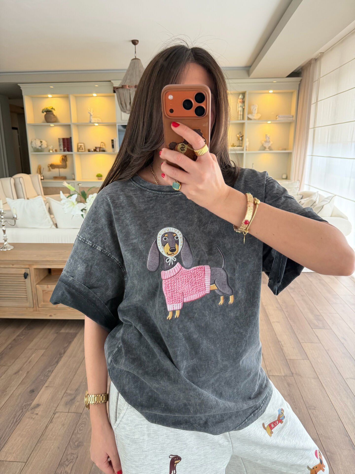 Baskılı Oversize Cartoon Tshirt