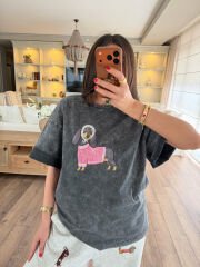 Baskılı Oversize Cartoon Tshirt