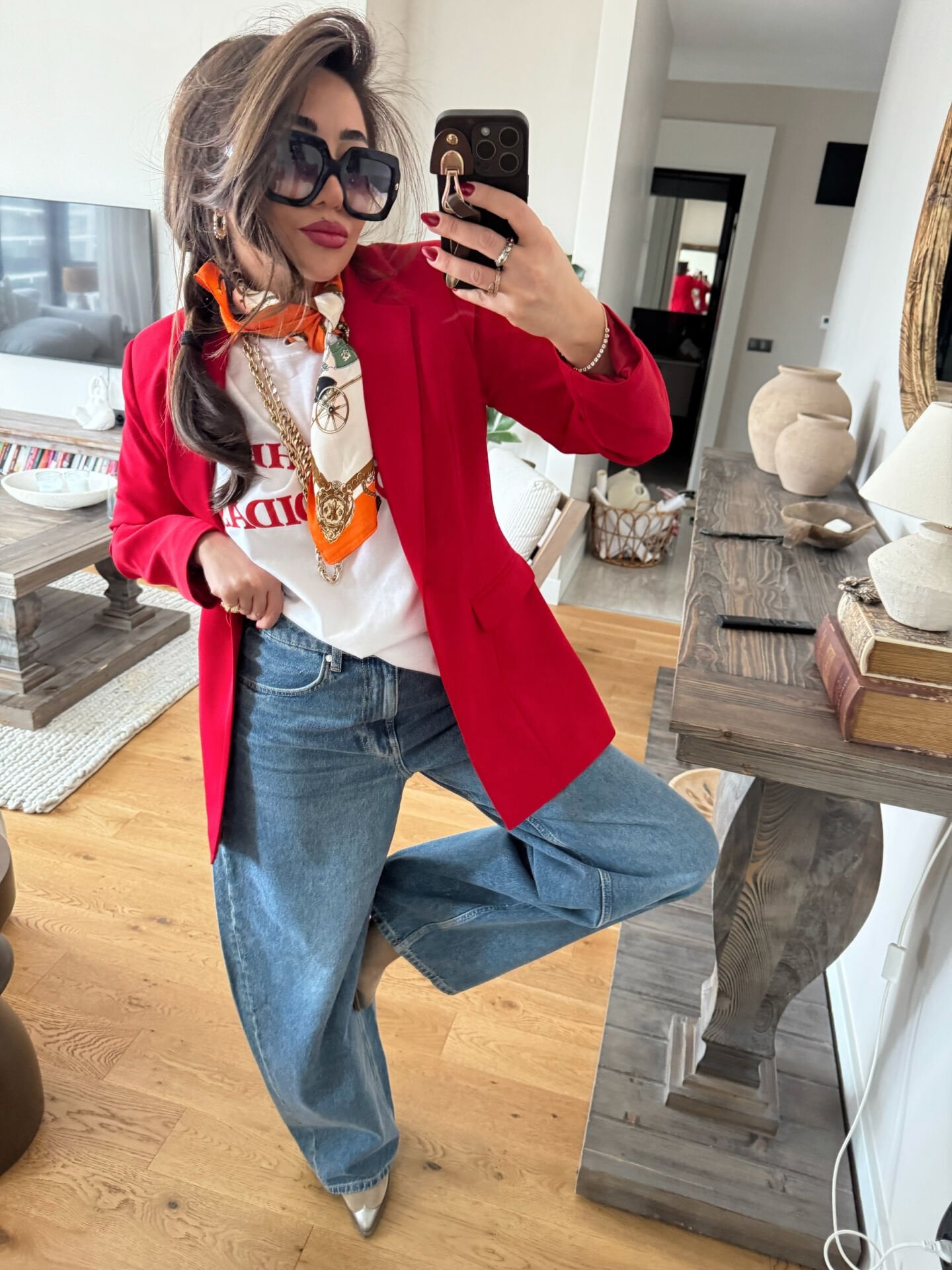 Premium Seri Nar Çiçeği Kelebek Kesim Ceket