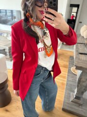 Premium Seri Nar Çiçeği Kelebek Kesim Ceket