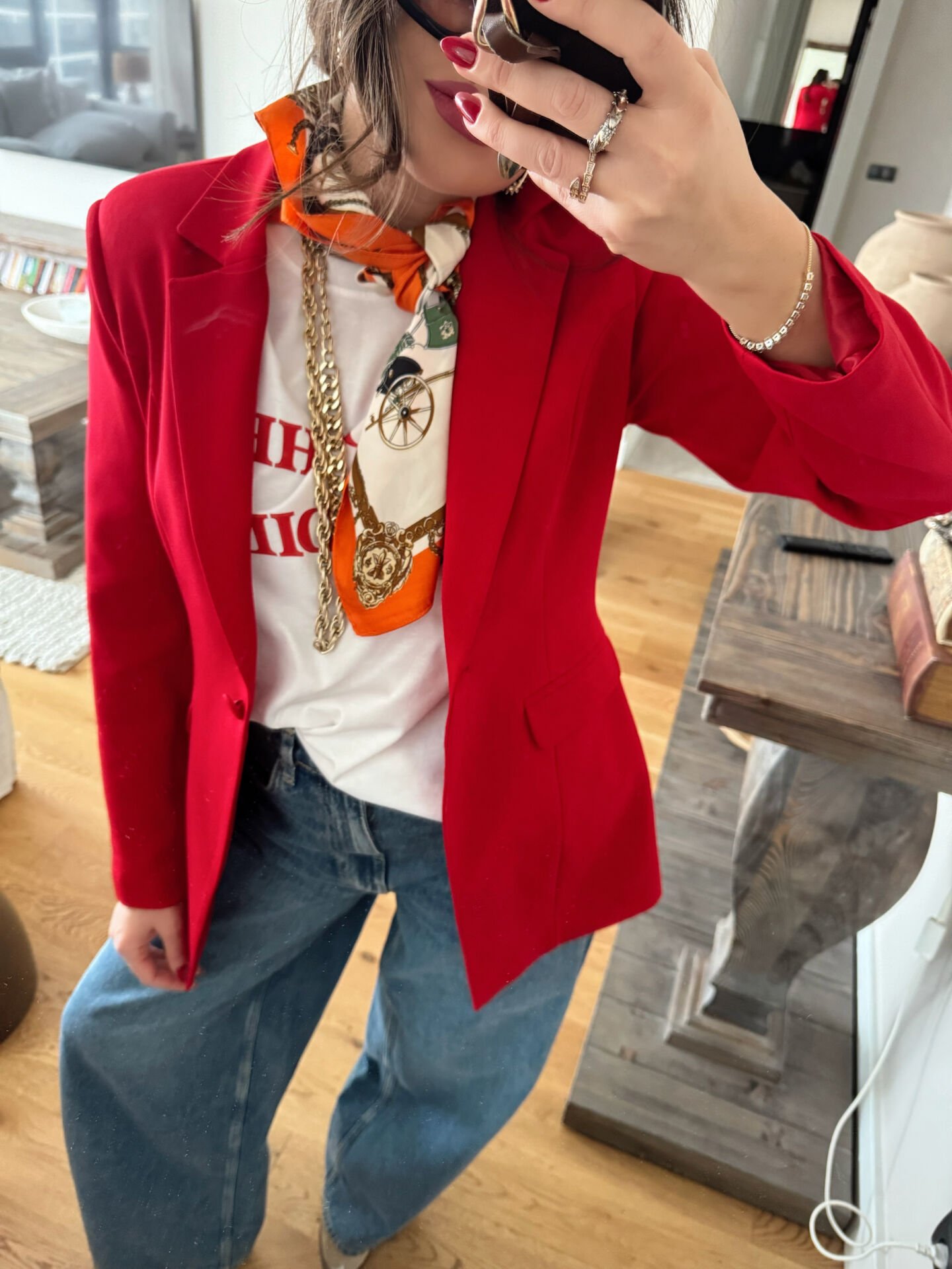 Premium Seri Nar Çiçeği Kelebek Kesim Ceket