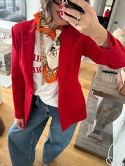 Premium Seri Nar Çiçeği Kelebek Kesim Ceket