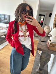 Premium Seri Nar Çiçeği Kelebek Kesim Ceket