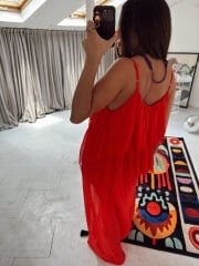 Rosso Soleil Maxi İthal Elbise