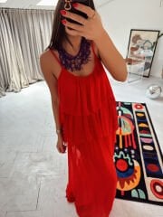 Rosso Soleil Maxi İthal Elbise