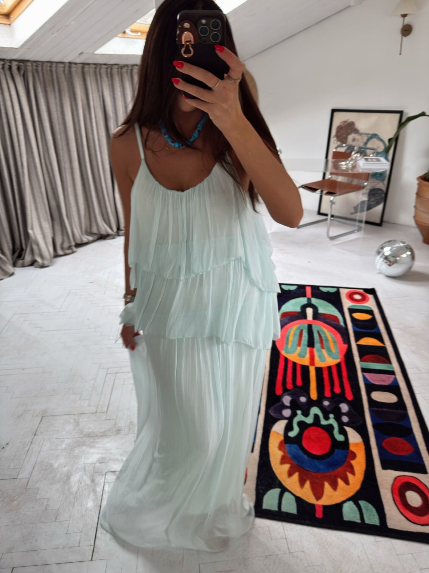 Azure Soleil Maxi İthal Elbise