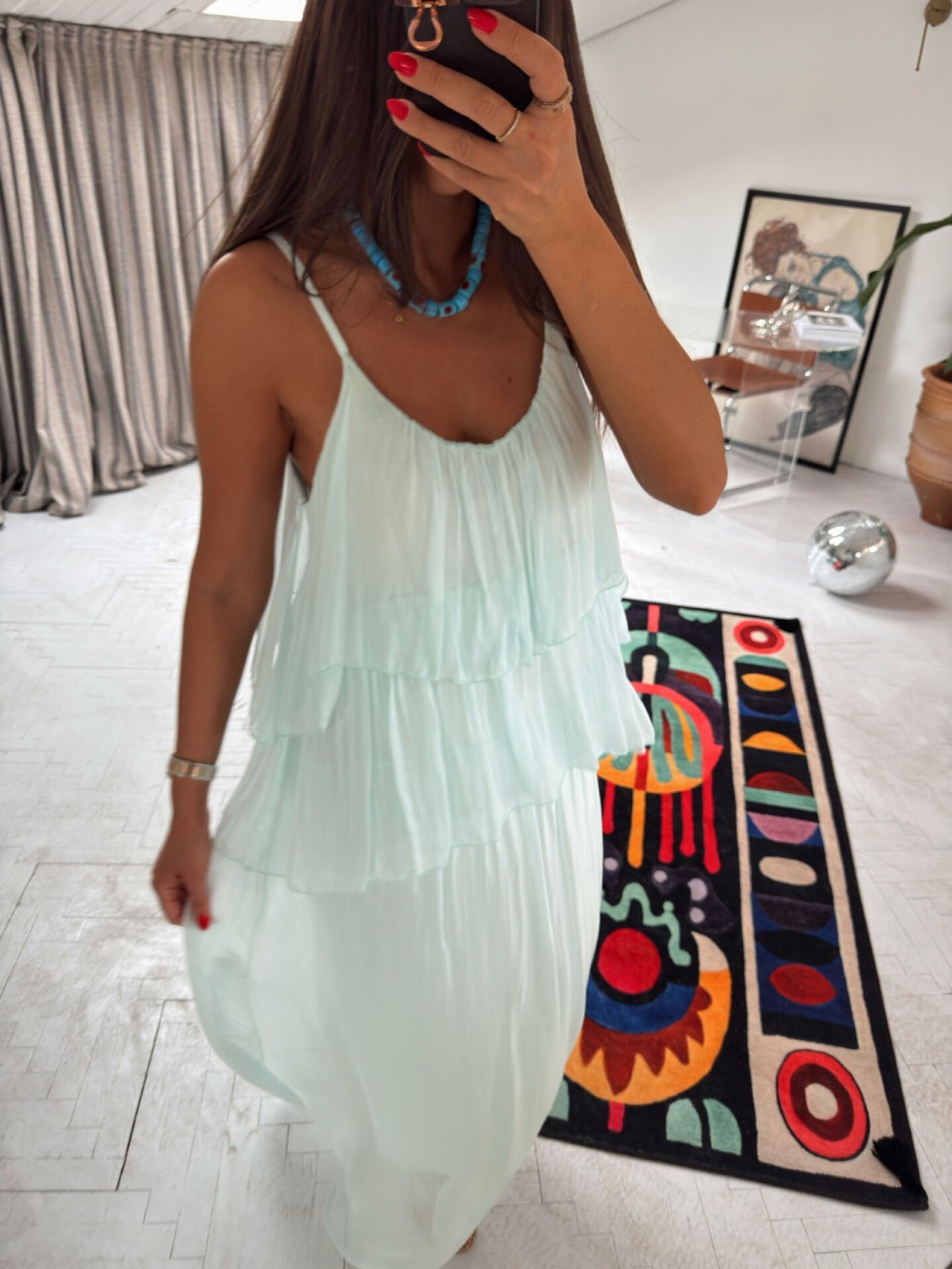 Azure Soleil Maxi İthal Elbise