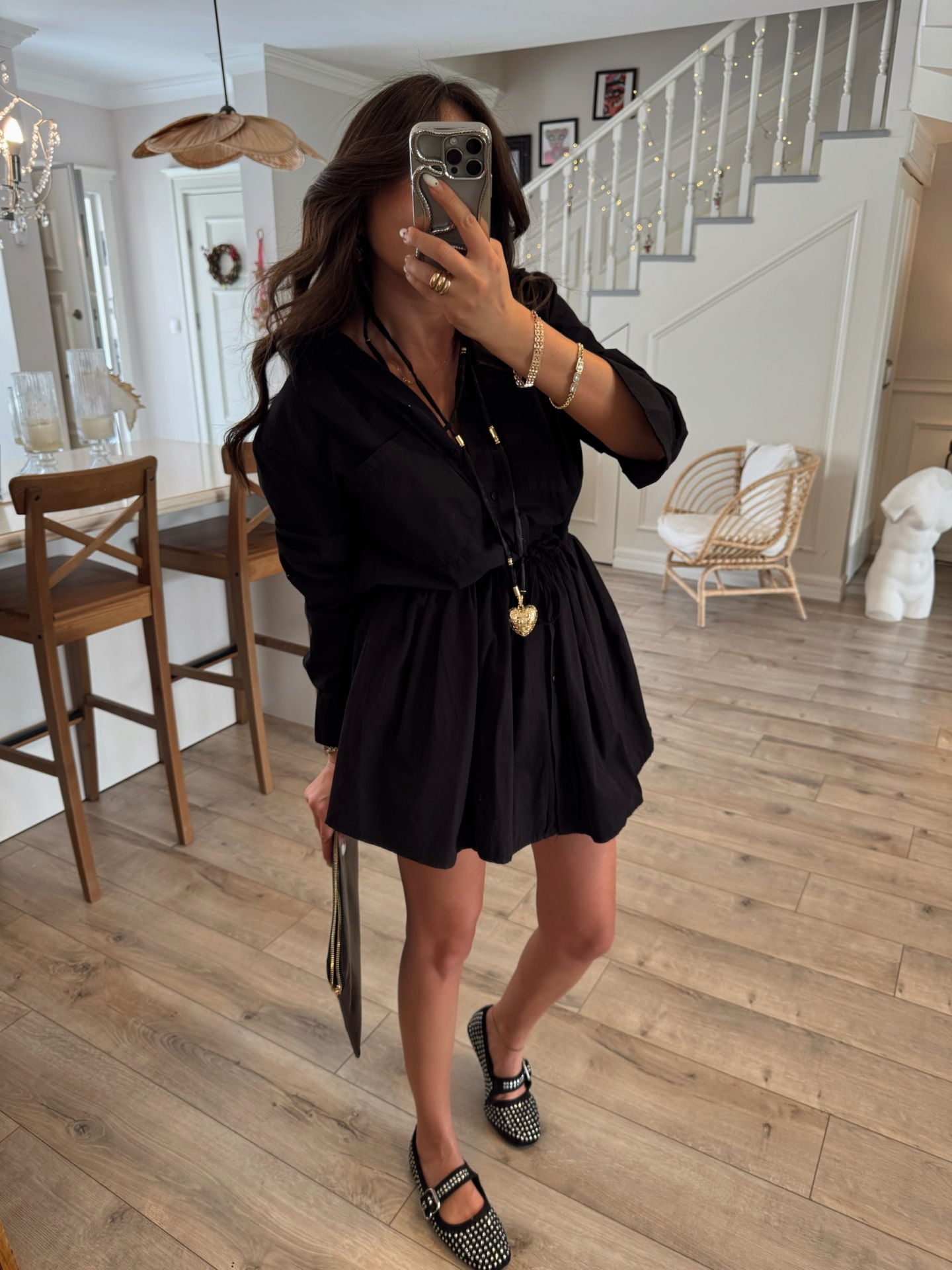 Siyah tensel şort astar elbise