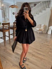 Siyah tensel şort astar elbise