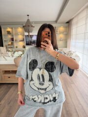 Mickey Yıkamalı Tshirt